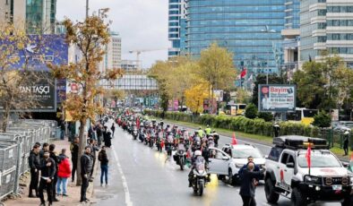 İstanbul’da yüzlerce motosiklet ve araçla büyük Gazze konvoyu