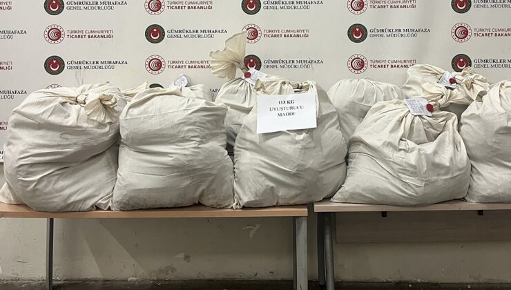 Kapıkule'de TIR dorsesine gizlenmiş 113 kilo 664 gram esrar ele geçirildi