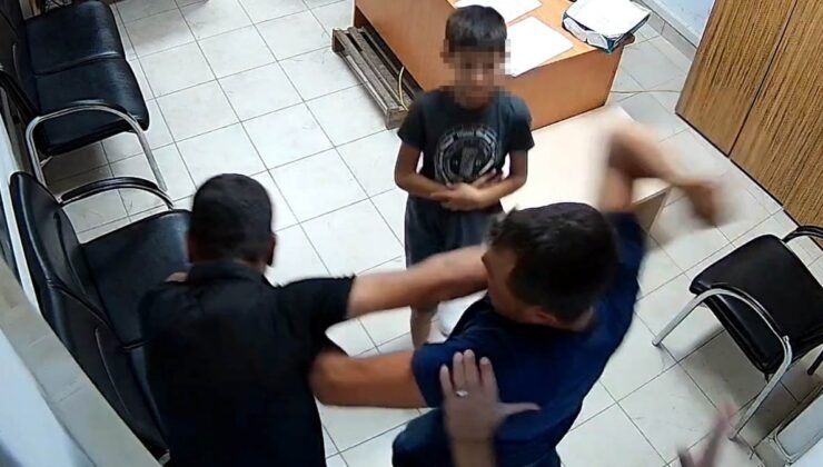Karakolda kayınbirader dayağı: Dehşet anları kamerada!