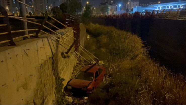 Kayseri'de otomobil kanala uçtu
