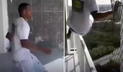 Kendi yaptığı balkon filesini böyle test etti