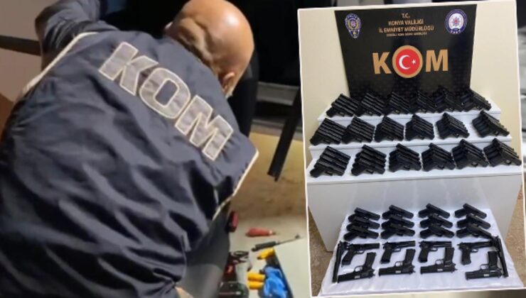 Konya’da durdurulan araçta zula dolusu silah çıktı! Tam 100 adet…