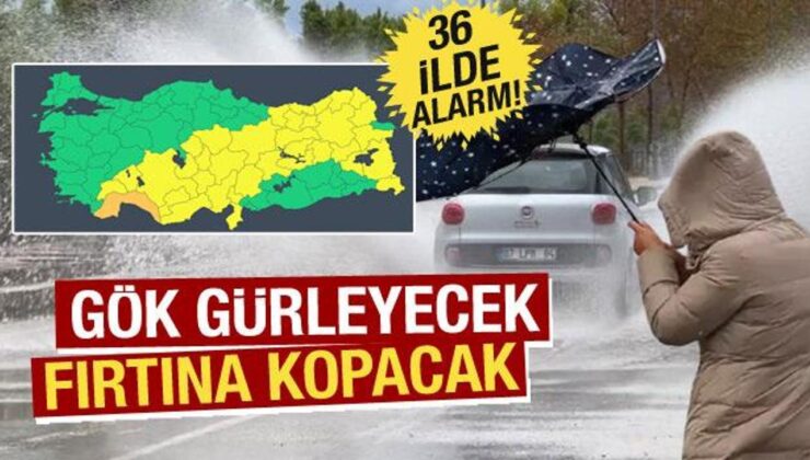 Meteoroloji’den 36 ilde sarı ve turuncu uyarı! Sağanak ve fırtına zirve yapacak