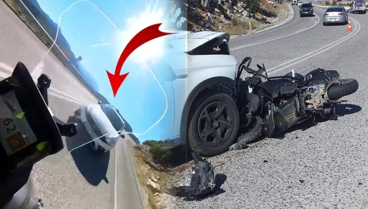 Motosiklet sürücüsü ölümünü an an kaydetti