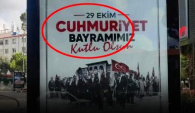 Muğla'da 29 Ekim afişlerine Cumhuriyet yazamadılar