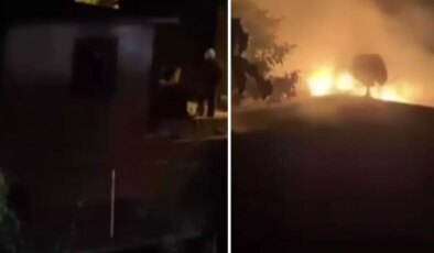 Polisi karşısında gören uyuşturucu şüphelisi evini ateşe verdi