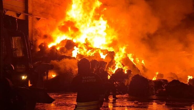 Samsun’da geri dönüşüm fabrikasında yangın