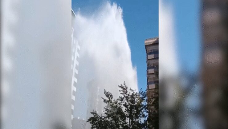 Şanlıurfa'da boru patladı, su metrelerce yükseğe fışkırdı