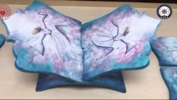 Semazen desenli rahleden uyuşturucu çıktı! Tam 14 kilo ağırlığında