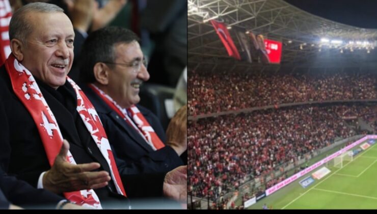 Stadyumda Erdoğan'ın önünde Öcalan protestosu