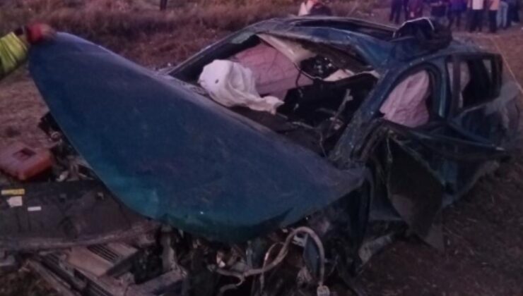 Takla atan otomobil hurdaya döndü: 1 ölü, 2 yaralı