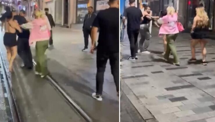 Taksim'de 'laf attın' dayağı… İki kadın bir erkeği evire çevire dövdü
