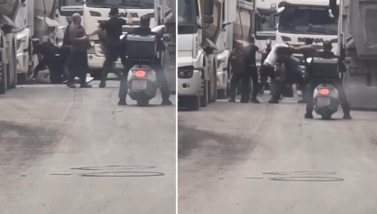 TIR'cıların kavgasında meydan savaş alanına döndü
