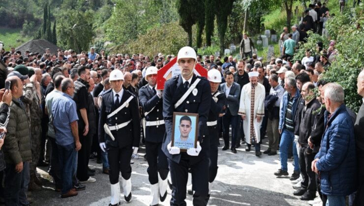 Trabzon’da uçuruma düşen polis memuru toprağa verildi