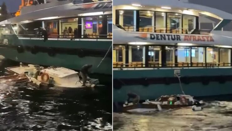 Üsküdar'da faciadan son anda dönüldü! Yolcu motoru balıkçı teknesine çarptı