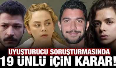 Uyuşturucu soruşturmasında gözaltına alınan 19 ünlü için karar!