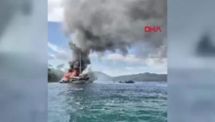Yassıada açıklarında tekne yandı!