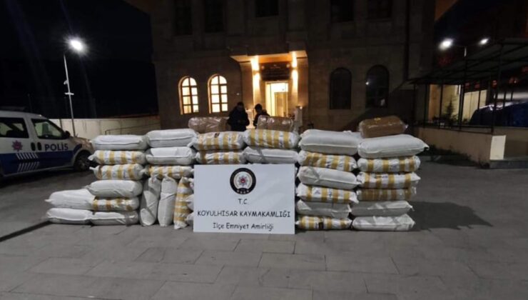 1 tonun üzerinde kaçak tütün yakalandı