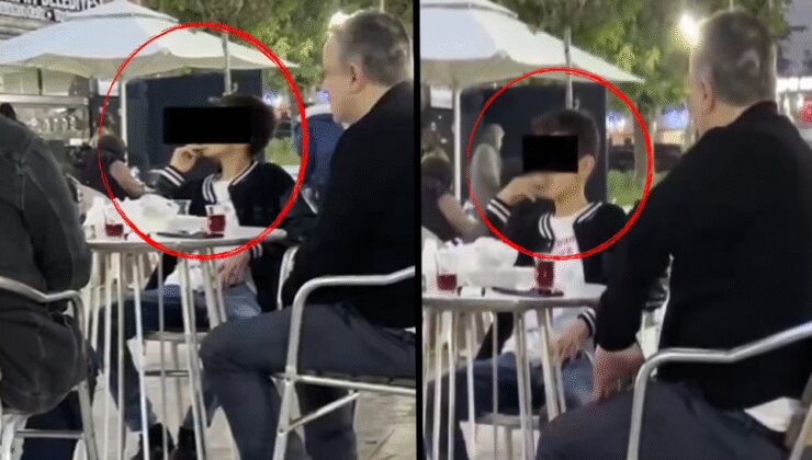 Ailesiyle oturan çocuğun gizlice çekilen görüntülerine tepki yağdı!