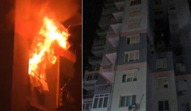 Antalya’da korku dolu anlar! 15 katlı binadaki daire küle döndü