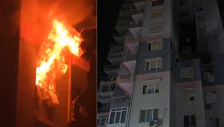 Antalya’da korku dolu anlar! 15 katlı binadaki daire küle döndü