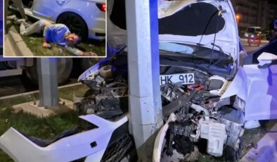 Aynı yolda yarım saatte iki kaza! Yaralı sürücünün ilk sözü herkesi şaşırttı