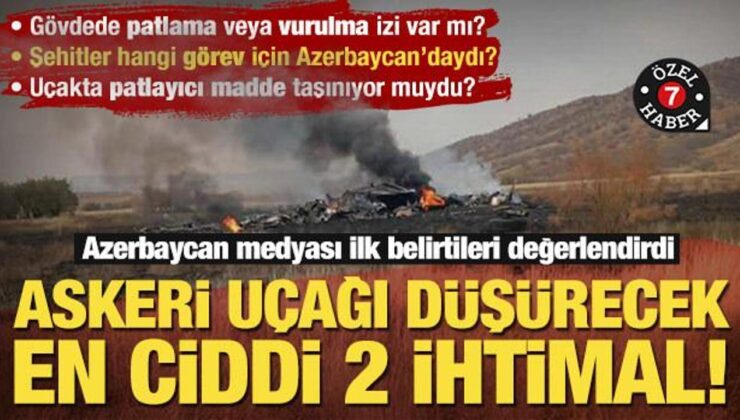 Azerbaycan medyası ilk belirtileri değerlendirdi… Uçağı düşürecek en kuvvetli 2 ihtimal