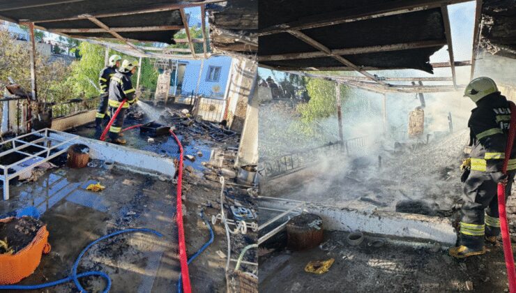 Balkonda çıkan yangın evi kül etti