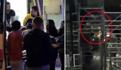 Beşiktaş’ta metro inşaatında iskele çöktü