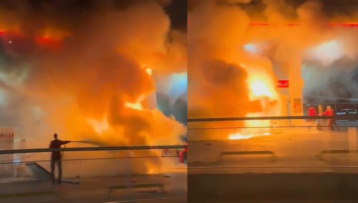 Çekmeköy'de otomobil akaryakıt istasyonuna daldı