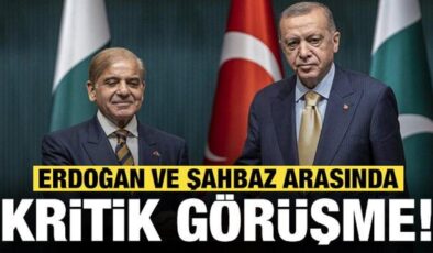 Cumhurbaşkanı Erdoğan Bakü’de Şahbaz Şerif’i kabul etti