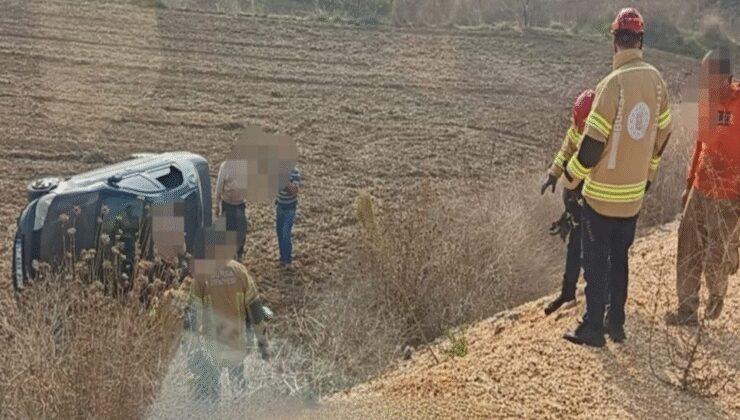 Direksiyon eğitiminde facia: Şarampole yuvarlandılar