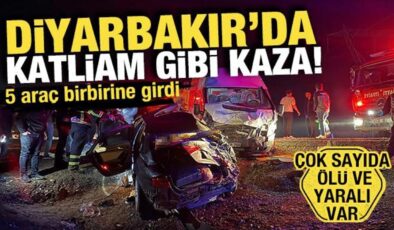 Diyarbakır’da 5 aracın karıştığı zincirleme kaza: 4 ölü, 13 yaralı