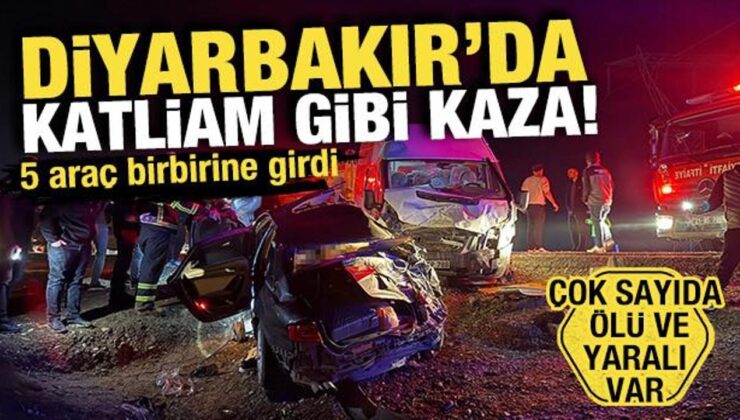 Diyarbakır’da 5 aracın karıştığı zincirleme kaza: 4 ölü, 13 yaralı