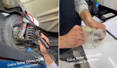 Ekspertiz uzmanı şok: Şaseye bağlı kelepçeli poşetten çıkana bakın