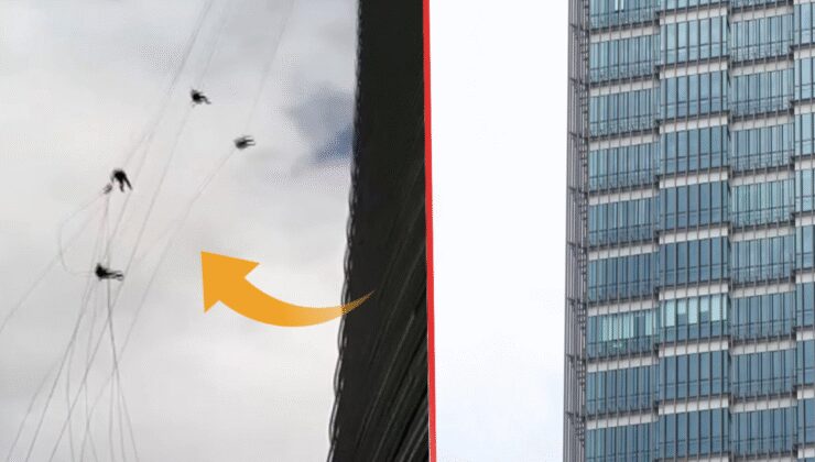 Gökdelende felaket: İşçiler fırtınada savruldu!