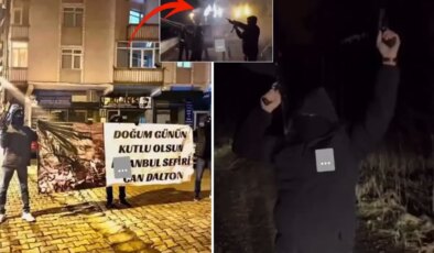 Görüntüler dehşet verici! Türkiye’ye korku salan çete liderinin doğum günü sokakta silahlarla kutlandı