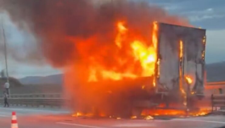 İstanbul'da seyir halindeki kamyon küle döndü