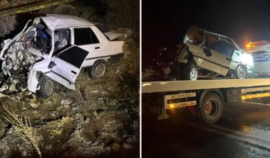 Kahramanmaraş’ta devrilen otomobilin sürücüsü ile eşi öldü