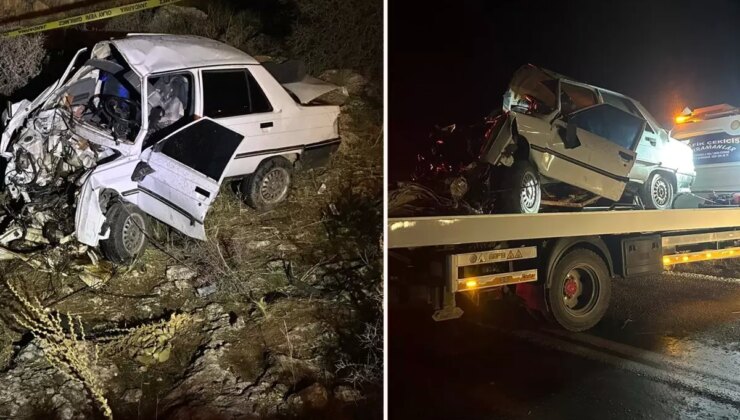Kahramanmaraş’ta devrilen otomobilin sürücüsü ile eşi öldü