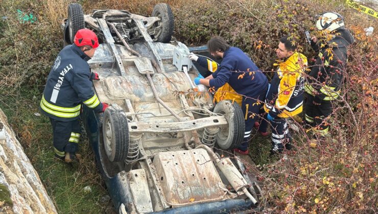 Konya'da otomobil şarampole devrildi: 82 yaşındaki sürücü hayatını kaybetti