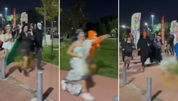Kostümünü giyen parkta koştu, kimse ne olduğunu anlamadı