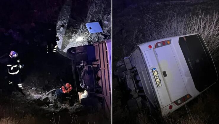 Madenci servisi uçuruma yuvarlandı: 17 yaralı