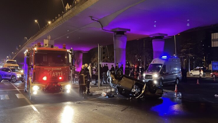 Polisin ‘dur’ ihtarına uymadı takla attı!