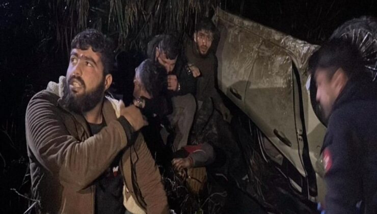 Polisten kaçarken kazaya yaptılar: 9 kaçak göçmen çıktı