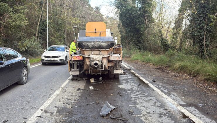 Sarıyer’de ciple beton dökme kamyonu kafa kafaya çarpıştı: 3 yaralı