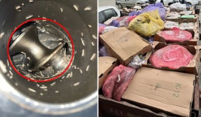 Şarküteriden kurtlanmış kıyma makinesi çıktı