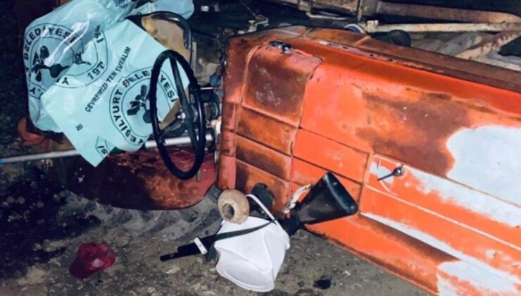 Tokat'ta devrilen traktörün sürücüsü öldü