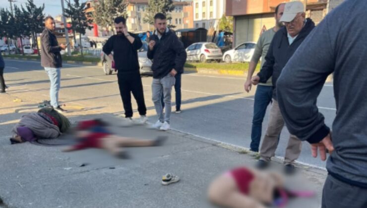 Trabzon'da korkunç kaza kamerada: Babaanne ile 2 torunu ağır yaralandı