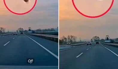 Trafikte seyir halindeki araca yorgun mermi isabet etti